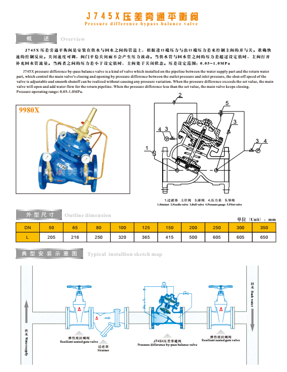 乐天堂压差旁通控制阀参数图