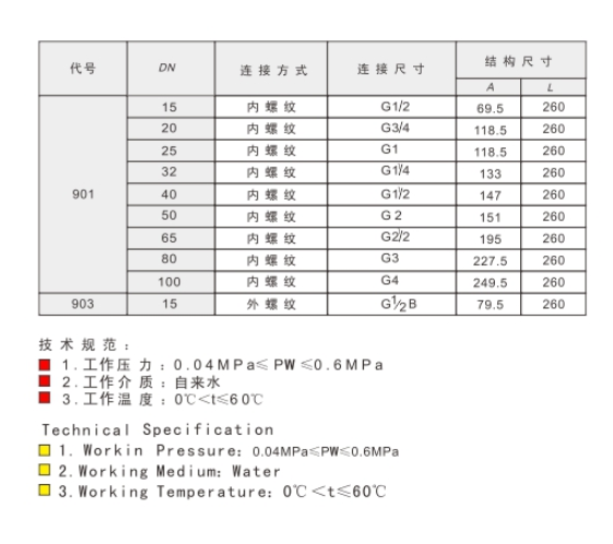 乐天堂黄铜丝口浮球阀尺寸图