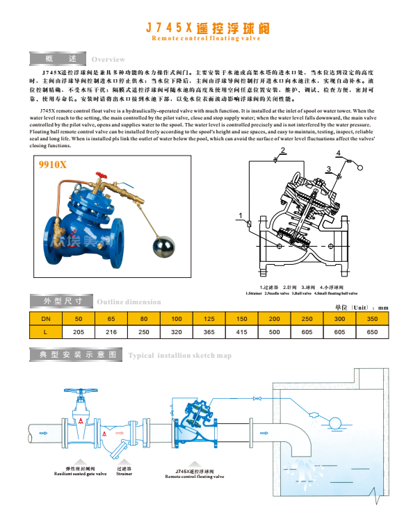 乐天堂遥控浮球阀参数图