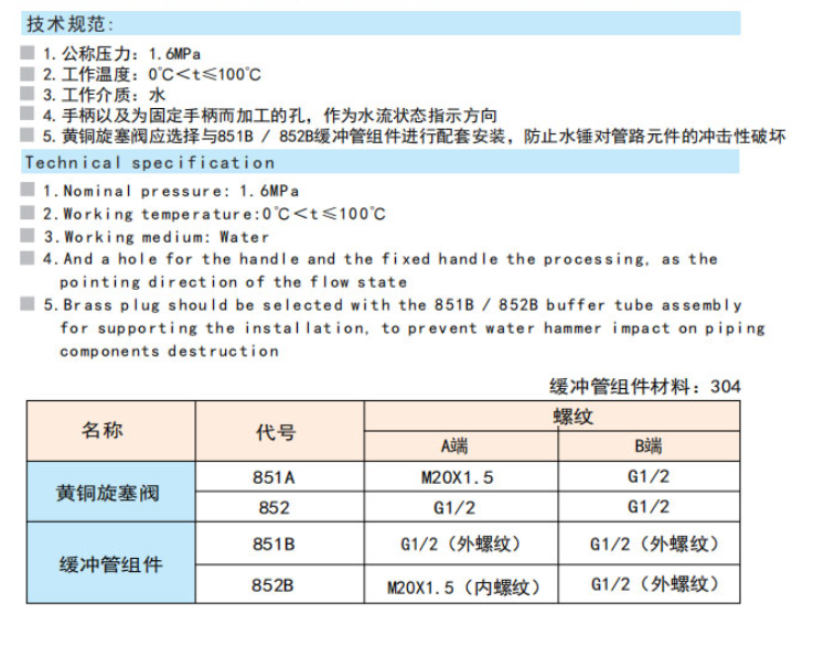 乐天堂黄铜旋塞阀参数图