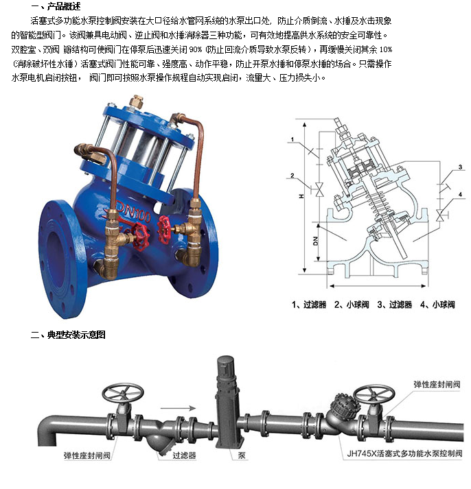 乐天堂隔膜式多功能水泵控制阀参数图