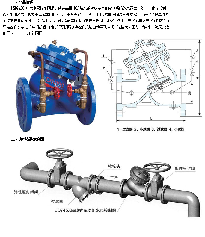 乐天堂活塞式多功能水泵控制阀技术参数